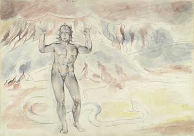 Donati transformé en serpent; Francesco de Cavalcanti retransformé en homme, illustration de la Divine Comédie de Dante Alighieri, 1824-27 - William Blake